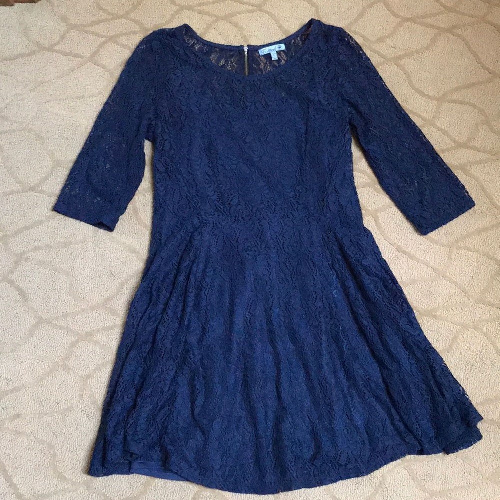 Fishbowl Navy Blue Lace Dress-xl